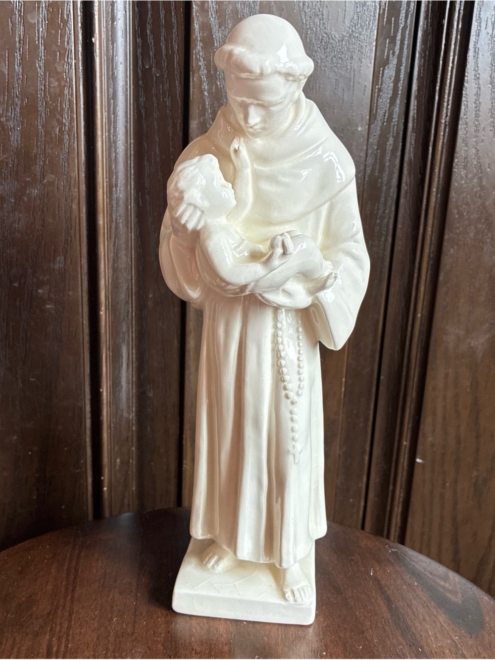 Goebel Germany St. Anthony of Padua and child Jesus white ceramic statue
